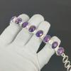 Purple Spiny Oyster Bracelet 925 Sterling Silver Bracelet Adjustable Chain Bracelet Handmade Boho Bracelet Gemstone Jewelry Engagement Gifts