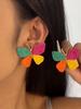 Summer New Colorful Butterfly Lafite Grass Earrings for Women's Jewelry Fashion Color Contrast Matching Earring Accessories