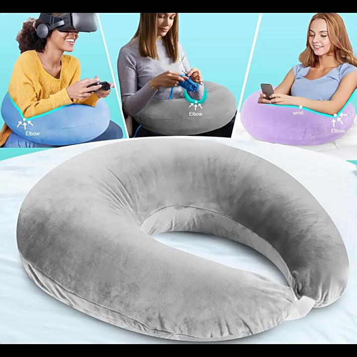 Arm Support Pillow U Shaped Lap Pillow for Gaming Reading Crocheting Adult Arm Support Soft Portable Desk Cushion  Pillow