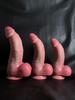 Strap On Realistic Dildo, Dual Density Liquid Silicone Penis Toy, Multiple Sizes, Strong Suction Cup, Uncut Texture Design for Couples