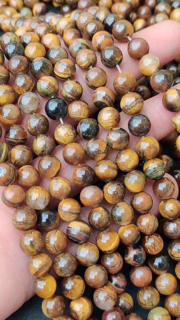Přírodní zlaté tygří oko kulaté korálky, léčivé drahokamy volné korálky, DIY výroba šperků pro náramek náhrdelník, 6 mm 8 mm 10 mm velikost.