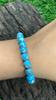 8mm Natural Blue Copper Turquoise Gemstone Beads Jewelry Handmade Stretch Bracelet 7.5" For Your Love Once's RBB-33