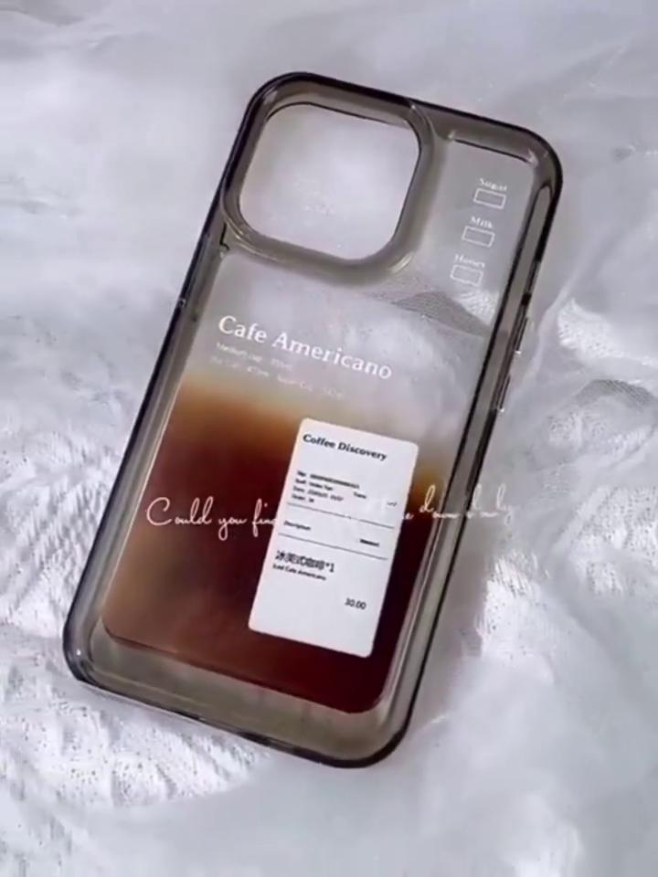 American Coffee Gradient Transparent Acrylic Simple Phone Case Suitable For iPhone15 14 13mini/12/11promax/xsmax/xr