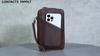 Genuine Leather Phone Cable Storage Bag Zipper Portable
