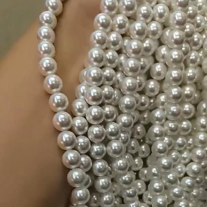 2-12mm Round Imitation Pearl Freshwater Shell Loose Spacer Beads for Jewelry Making DIY Necklace Bracelet Accessories