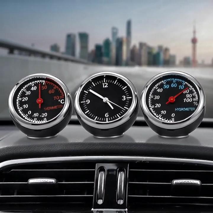 Mini Car Automobile Digital Clock Auto Watch Automotive Thermometer Hygrometer Decoration Ornament Clock In Car Accessories