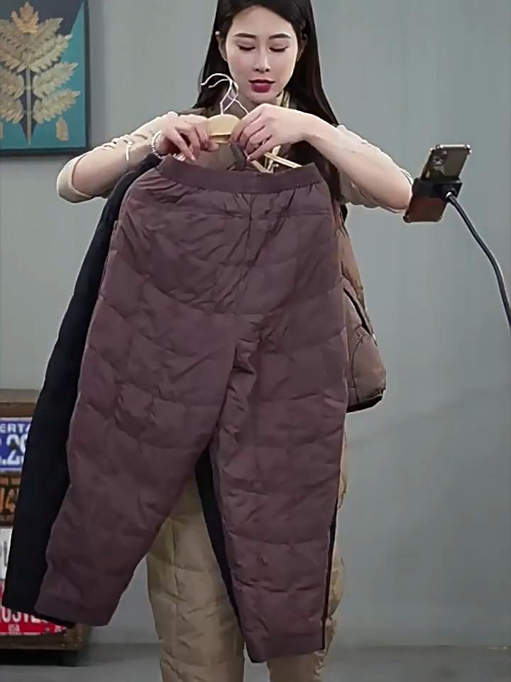 Women Warm Pants Lightweight Down Cotton Loose Large Size Casual Warm Harem Pants Warm Women's Pants