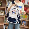 Cartoon-Rucksack mit Kontrastfarbe für Mittelschüler, leichter Schulrucksack, Damenrucksack mit großem Fassungsvermögen