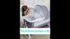 Bedside Crib Baby Crib, 3 in 1 Bassinet with Large Curvature Cradle, Foldable Height Adjustable Bassinet, Movable Beside Mosquito Net (Grey)