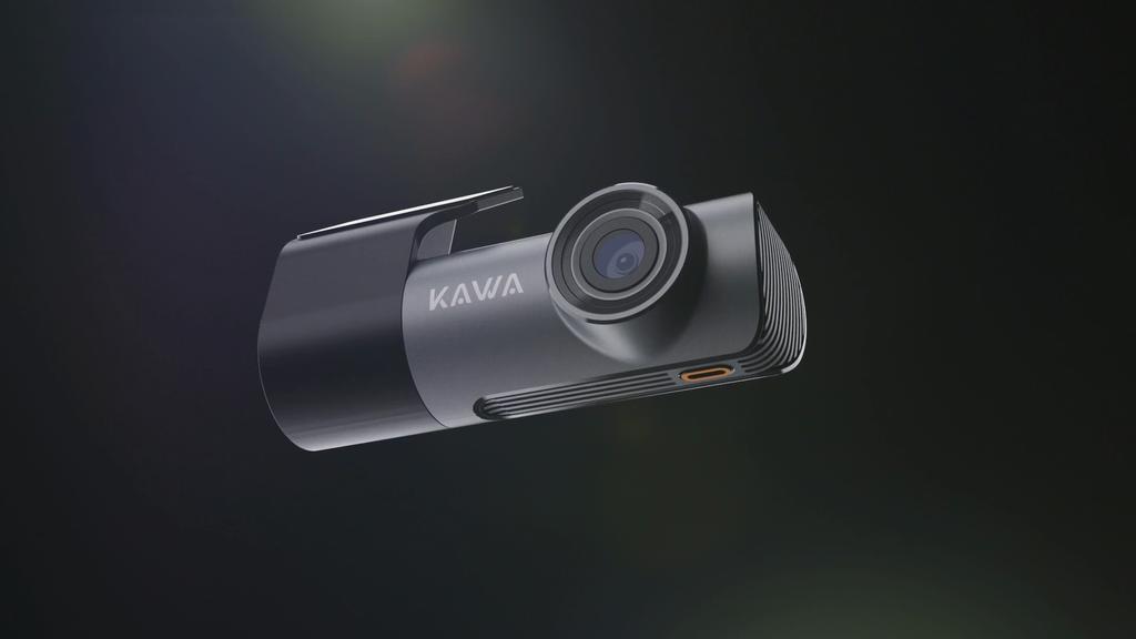 KAWA Dashcam Vorne 1296P, Sprachsteuerung, WiFi Dashcam mit WDR Nachtsicht, 360° drehbarer Körper, 145° Weitwinkel, G-Sensor, D5