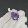 Pendentif en argent sterling 925 avec améthyste naturelle - Design fait main, bijou de tous les jours, pendentif unique, cadeau de fiançailles