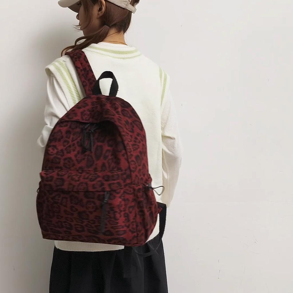 Leopard Print Backpack Travel Backpack Women's Schoolbag