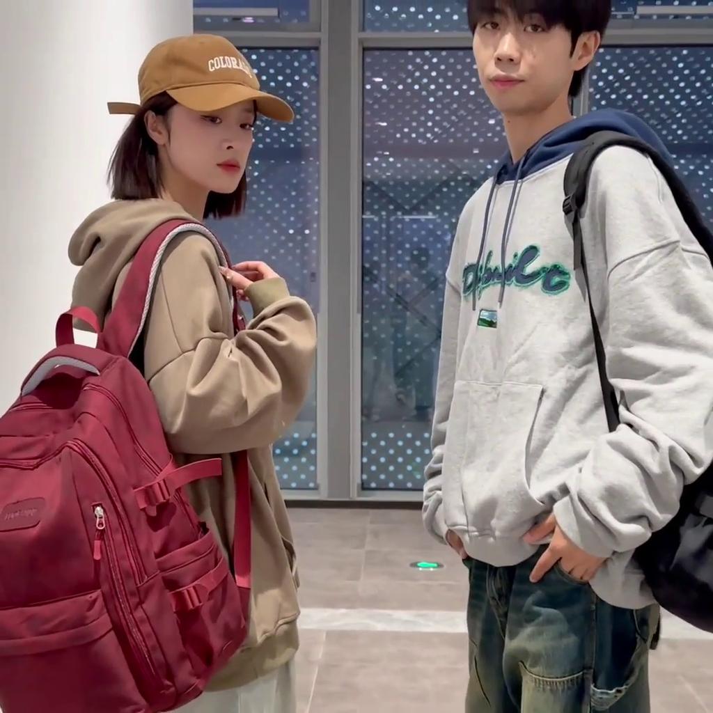 Student's Large Capacity Backpack Women's Schoolbag Men Outdoor Travel Bag