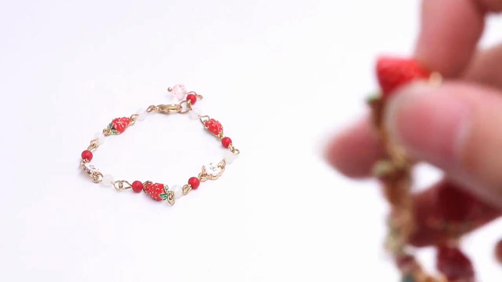 Braccialetto Creativo alla Fragola Bracciale Frutta Carino per Gioielli da Donna Regalo