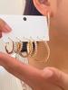 Full Rhinestone Inlay Earrings 3 Pairs Women Ear-Pin Closure Stable
