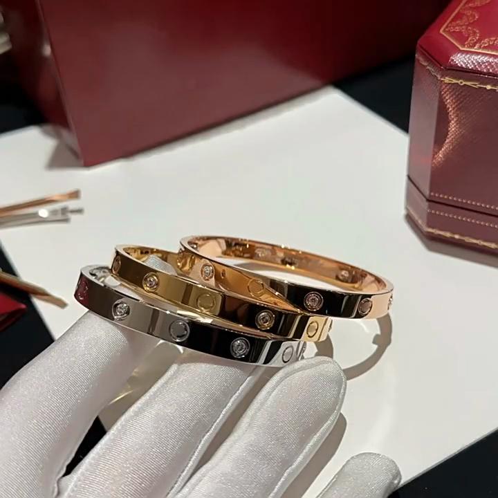 V Gold CNC High Version Love Bracelet Narrow Medium Wide Version New Women's Thick Plated 18K Rose Gold Couple Bracelet