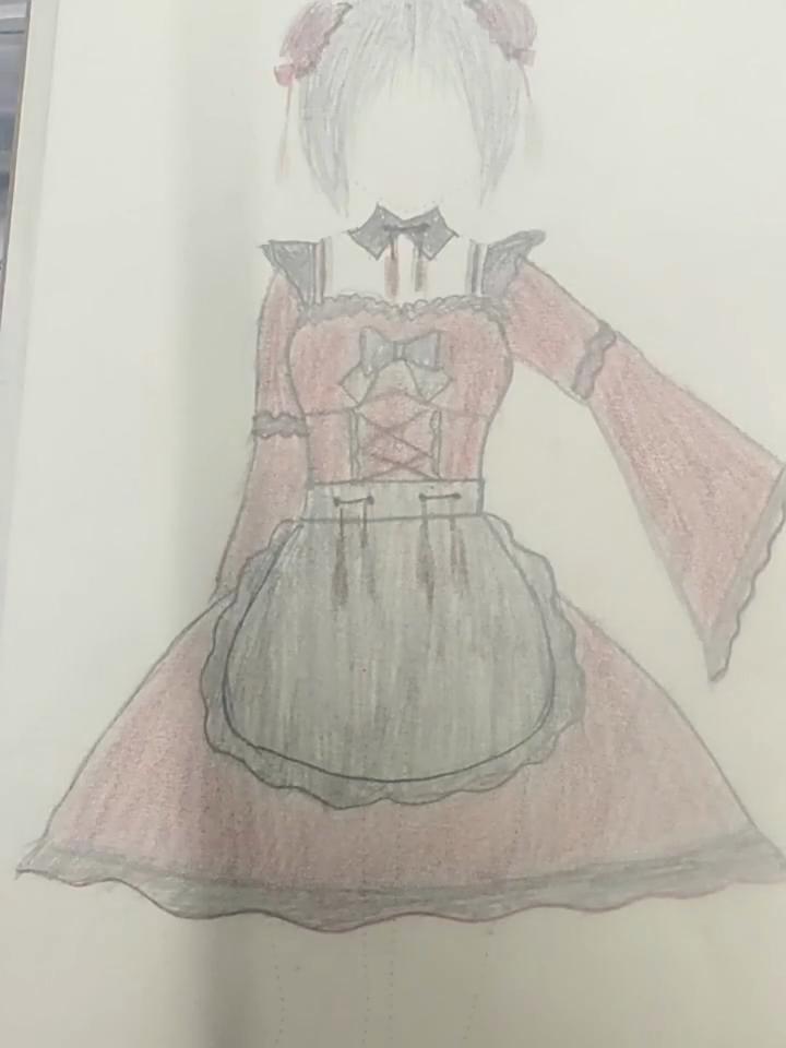 Gothic Chinese Lolita with Little Devil Motif Anime-Style Maid Dress Cosplay Performance Skirt