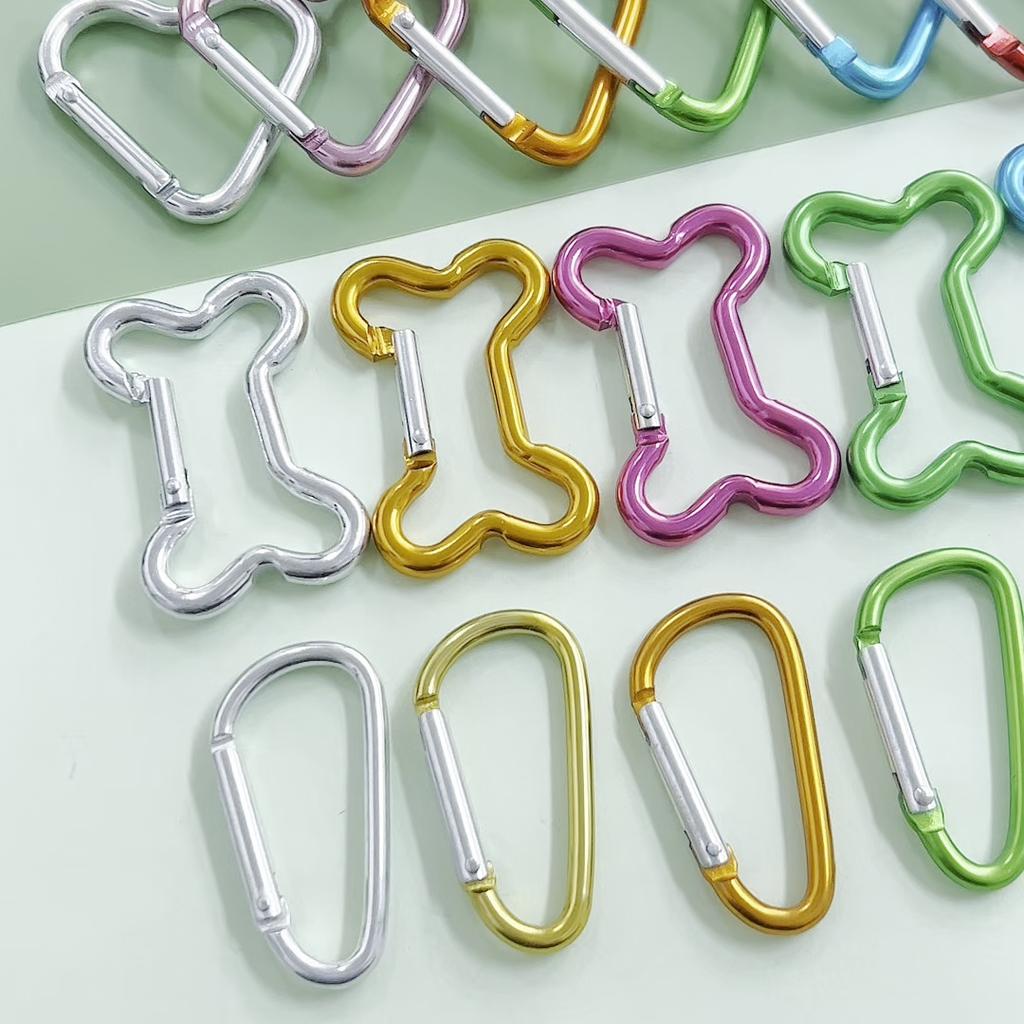 1pc Mountaineering Buckle Love Star Buckle D-Shaped Buckle Color Backpack Buckle Aluminum Keychain DIY Accessories
