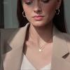 Single-petal Diamond-encrusted Four-leaf Flower Titanium Steel Necklace, Women's Model, Light Luxury Niche Fashion Multi-purpose Collarbone Chain