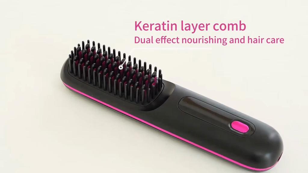 Portable Wireless Hair Straightener USB Rechargeable Fast Heating 3-Speed Temperature Control And Anti-Scalding