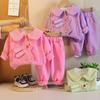 Girls' Long Sleeved 2-piece Set, Cute Rabbit Hoodie Set for Girls Aged 0-5, High-quality Casual Clothes