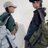 Men Solid Color Backpack Large Capacity Backpack Outdoor Commuter Student School Bag