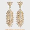 Elegant Feather Drop Earrings With Crystal Waterfall For Formal Events Women