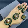 Set di gioielli in pietra turca naturale che cambia colore con strass verdi 4 pezzi squisiti accessori moda da festa per donna