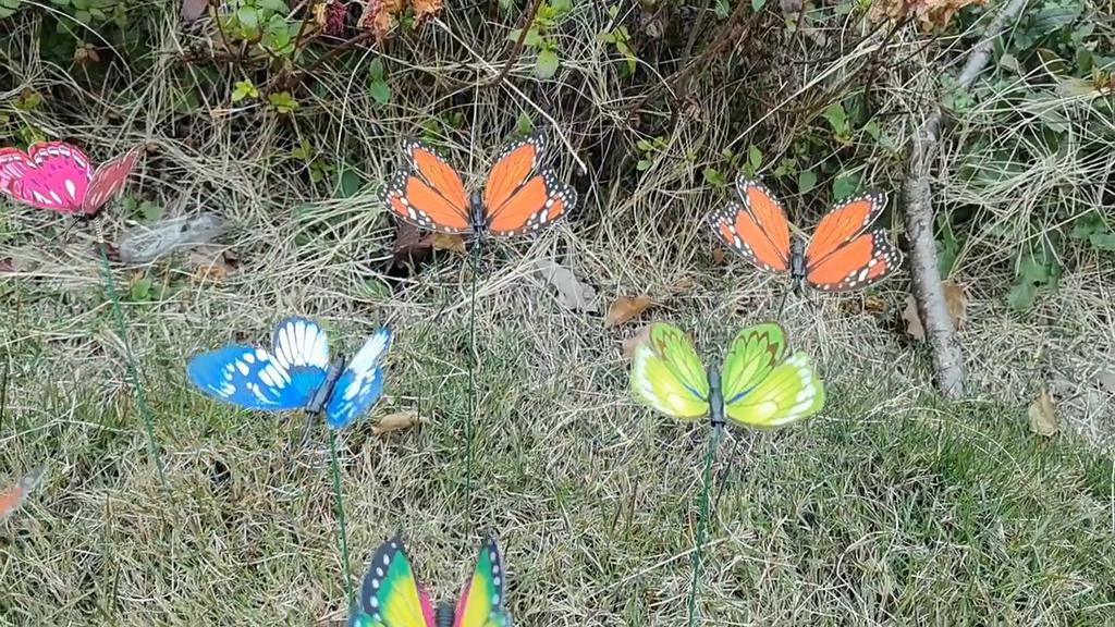 50/100Pcs Colorful Simulation Butterfly Flowerpot Decoration Gardening Ornament Plant Home Decor