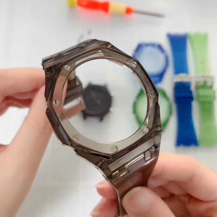 Modification Kit For Casio G-SHOCK GA-2100 GA-2110 GA-B2100 Fluororubber Strap GA2100 Men Bezel Watch Band Bracelet