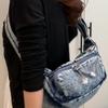 Denim Messenger Bag Large Capacity Dumpling Bag Women's Solid Color Shoulder Bag