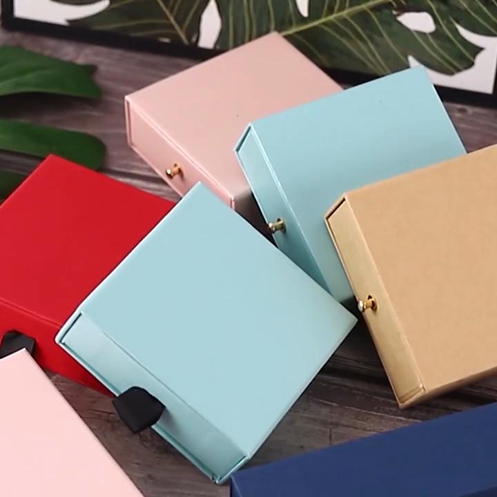 Drawer Paper Jewelry Box for Earrings Ring Pendant Bracelet Necklace Storage Display Case Portable Jewelry Packaging Box