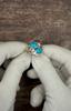 Sterling Silver Turquoise Leaf Ring – Natural Gemstone, Handmade Boho Jewelry for Women, Ring Christmas gift for Her