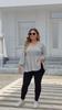 Plus Size Pullovers Women Clothing Spring Autumn Striped V-neck Sweatshirts for Fat Women Solid Long Sleeve T-shirts Oversized Tops Women