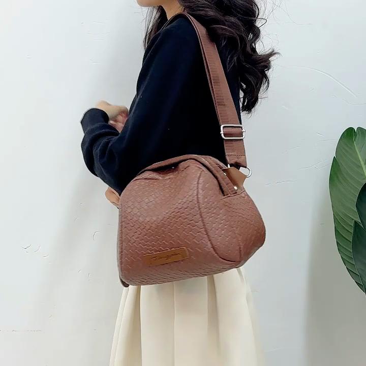 Women's Black Shoulder Bag Small Shell Bag Leather Female Crossbody Bag
