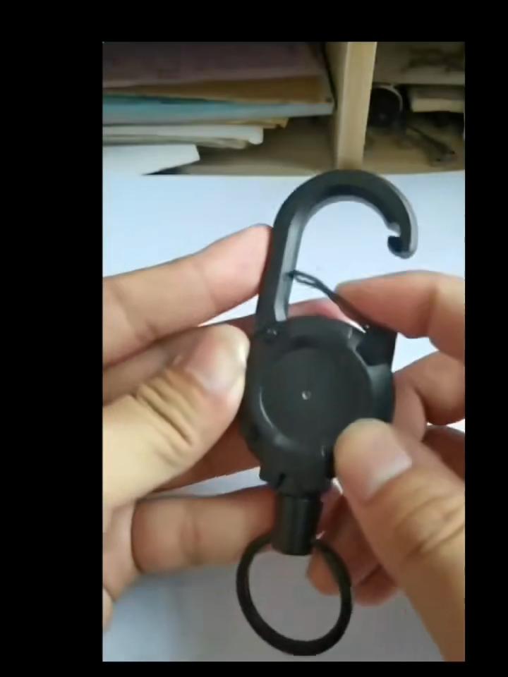 Heavy Duty Retractable Pull Badges ID Reel Carabiner Steel Wire Rope Buckle Key Holder Outdoor Tools