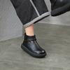 Johnature Turned-over Edge Plush Warm Cotton Shoes Genuine Leather Anti Slip Women's Ankle Boots