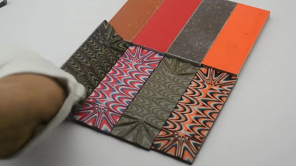 1 Stück G10 Glasfaser-Vorlagenmesser, DIY-Herstellung, Griffmaterial Schwarz/Hellbraun/Orange Grün G10, tolles Messer im Camo-Look