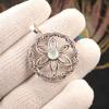 Rare Aqua Chalcedony Gemstone 925 Sterling Silver Jewelry Handmade Pendant 1.48" CP-29-21