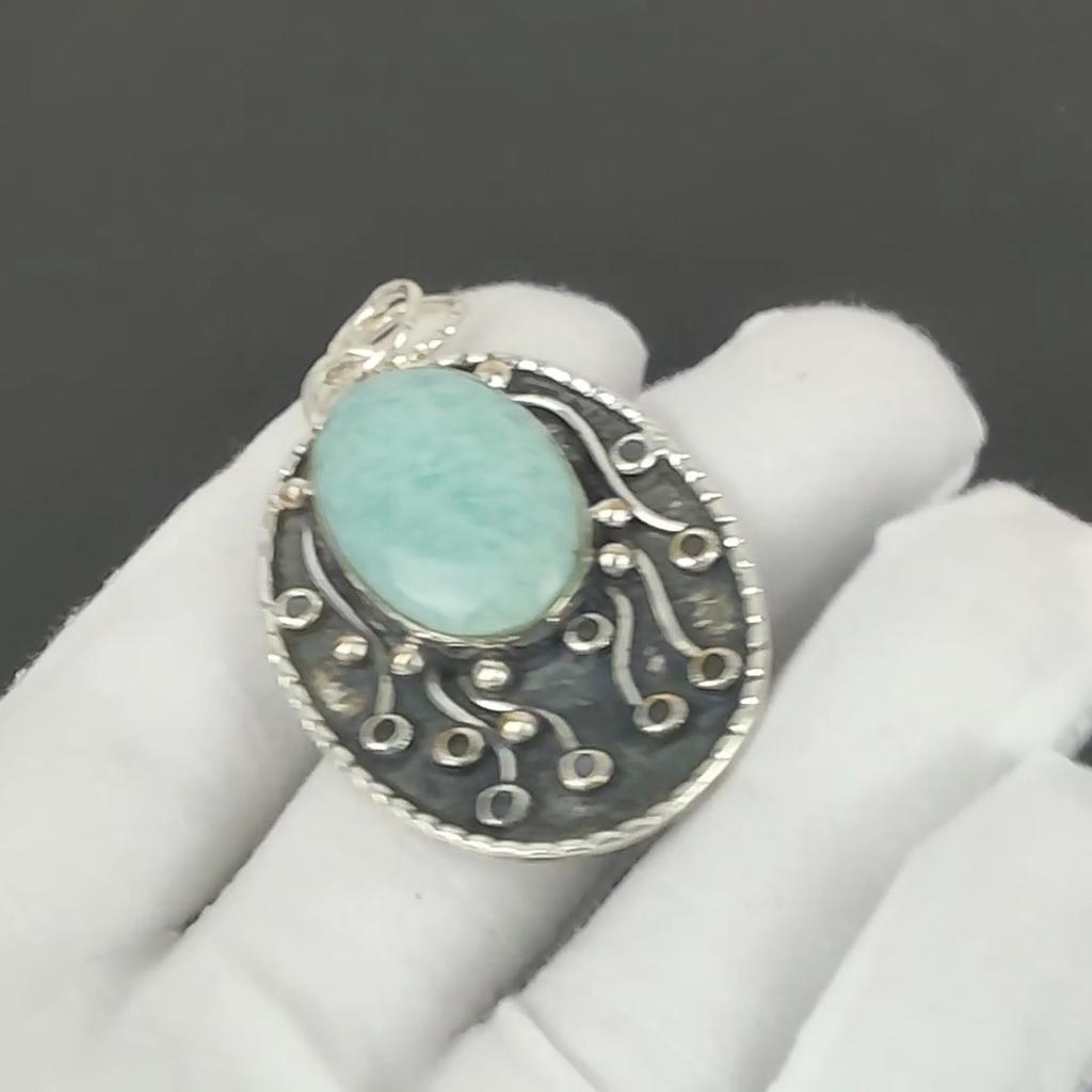Amazonite Pendant, 925 Sterling Silver Handmade Jewelry, Amazonite Silver Pendant, Party Wear Jewelry For Women's, Pendant Christmas Gift