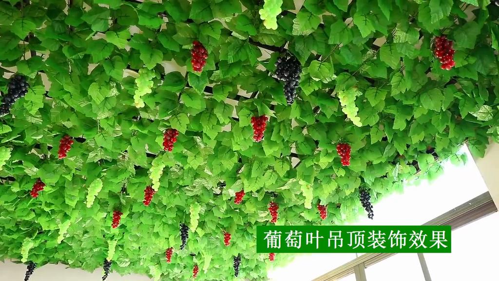 קש מלאכותי 72 עלים עלי צנון ירוקים מלאכותיים קישוט תקרה צינור צמח ירוק קיסוס 12 יחידות