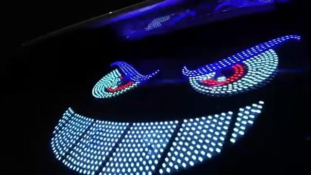 Car Back Window Expression Lights LED Strips Light Panel Car Windshield Display Devil's Eye Decorative Lamps USB Plug Lighting