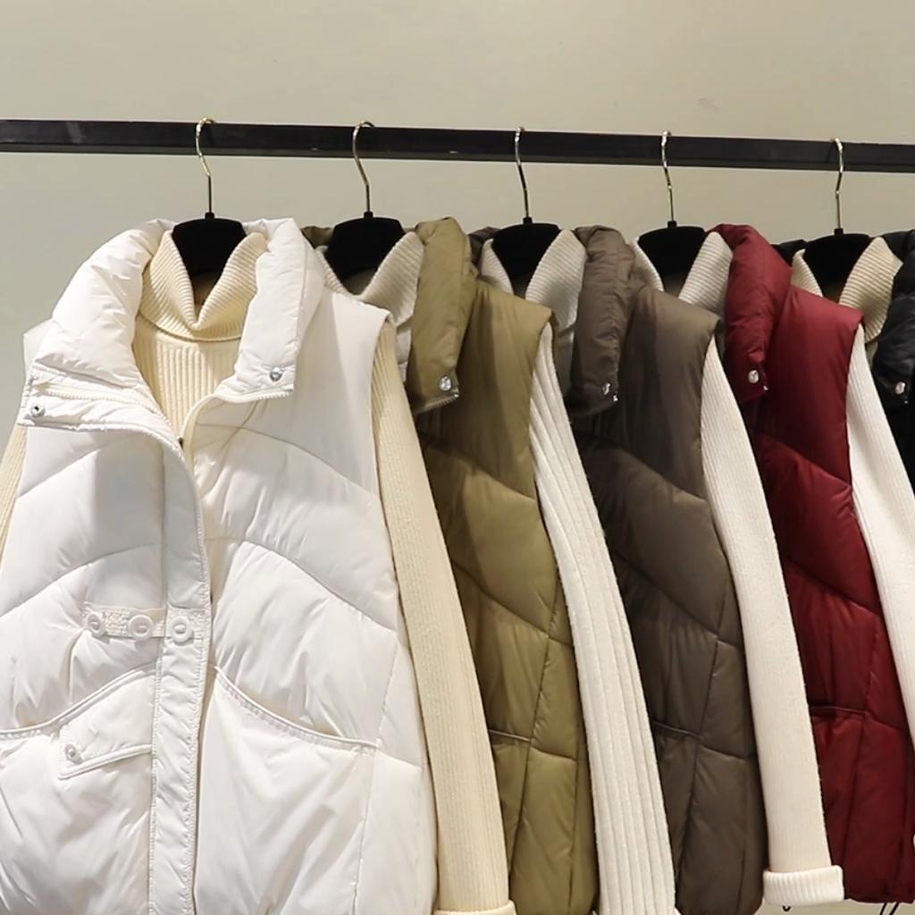 Módní dámská parka bez rukávů, zimní svrchní oblečení, elegantní tlustá teplá vesta, dámské krátké kabáty