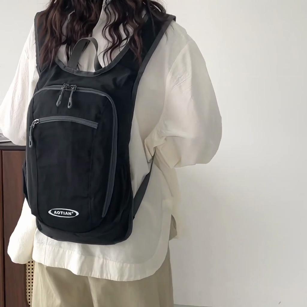 Damen Rucksack Einfarbig Leicht Outdoor Studenten-Reisetasche Multifunktional Faltbarer Rucksack