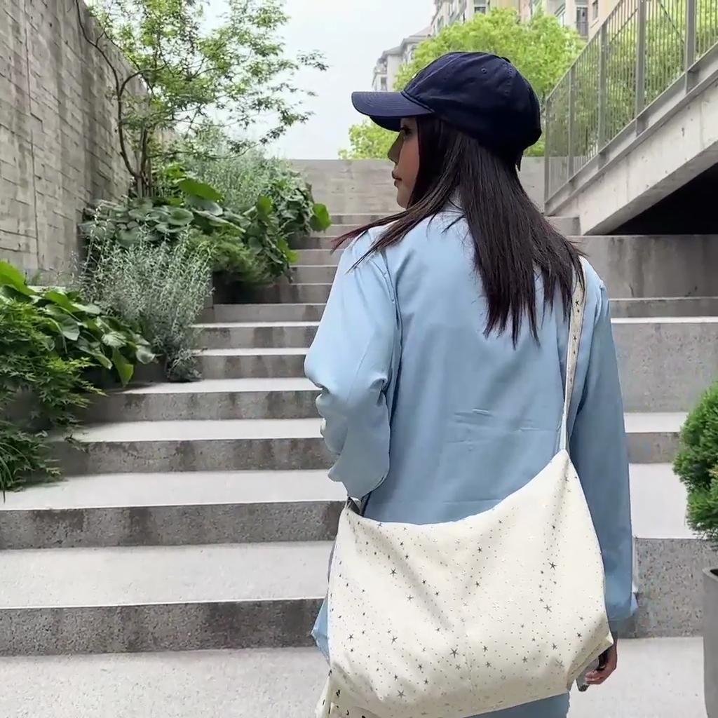 Women's Large Capacity Wave Dot Crossbody Bag Commuter Shoulder Bag