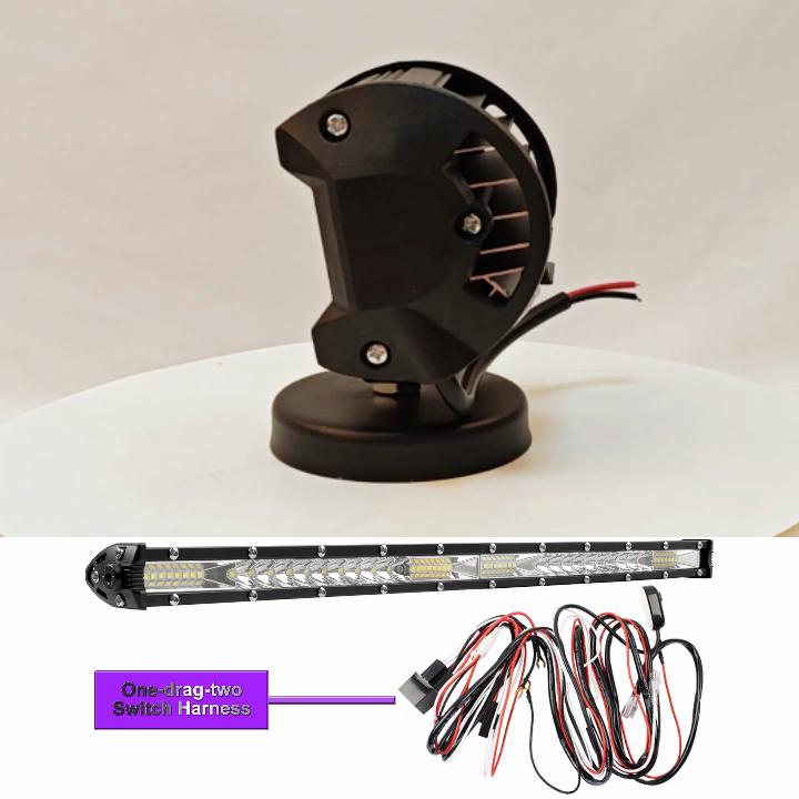 2 in 1 4x4 Off Road LED Light Bar Pods 4inch 21inch Remote Control Cable Group Fog Driving Work Light For Auto ATV Truck Jeep