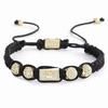 Bracciale a Corona Placcato Oro Rame con Zirconia Cubica per Uomo e Donna Accessorio di Moda