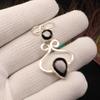 Black Onyx Gemstone 925 Sterling Silver Handcrafted Pendant 1.5" Gift For Wife PP-13-13