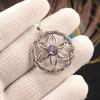 Rare Iolite Gemstone 925 Sterling Silver Jewelry Handcrafted Round Pendant 1.48" CP-29-2