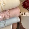 Sweet Lace Stitching Knitted Cardigan for Women Autumn Winter New Gentle Style Short Top